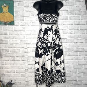 White House Black Market WHBM Fit & Flare Silk Dress 00
